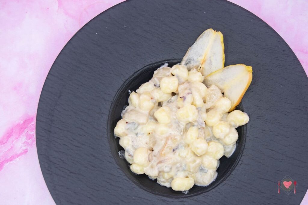 La foto raffigurante gli gnocchi gorgonzola e pere