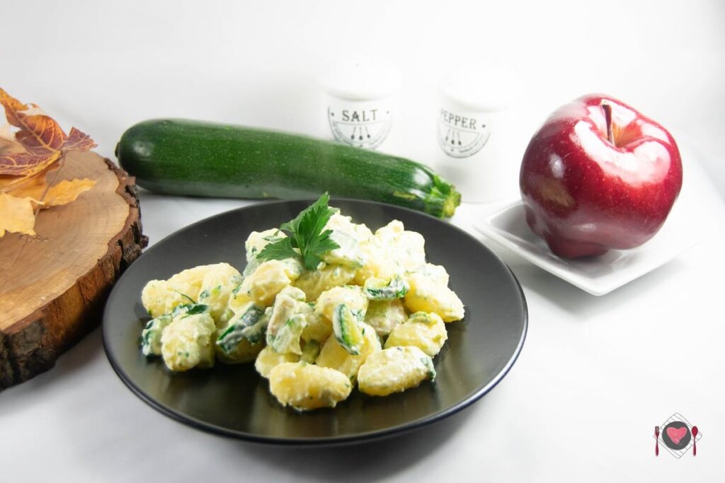 La foto raffigurante il nostro piatto di gnocchi zucchine e gamberetti.