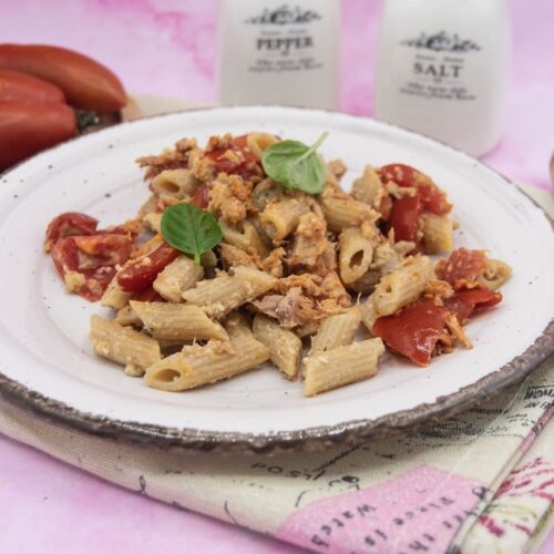 La foto raffigurante la pasta melanzane e tonno