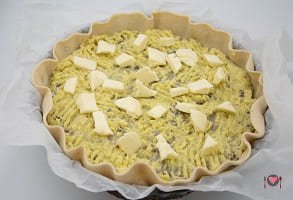 La foto raffigurante il ripieno della per la torta salata funghi e patate