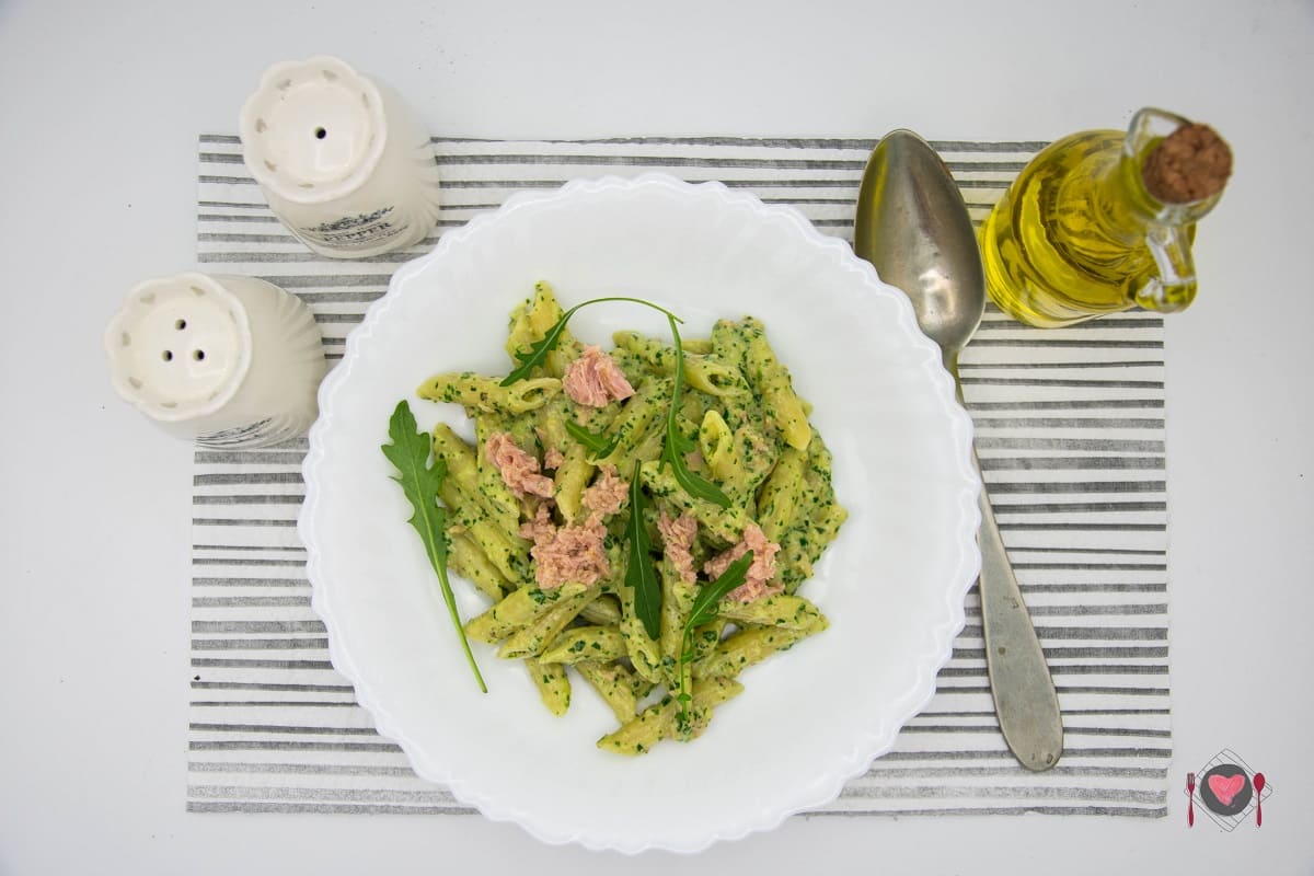 Pasta Con Pesto Di Rucola E Tonno ( In 15 Minuti )
