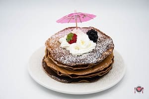 La foto raffigurante i pancake alla Nutella pronti