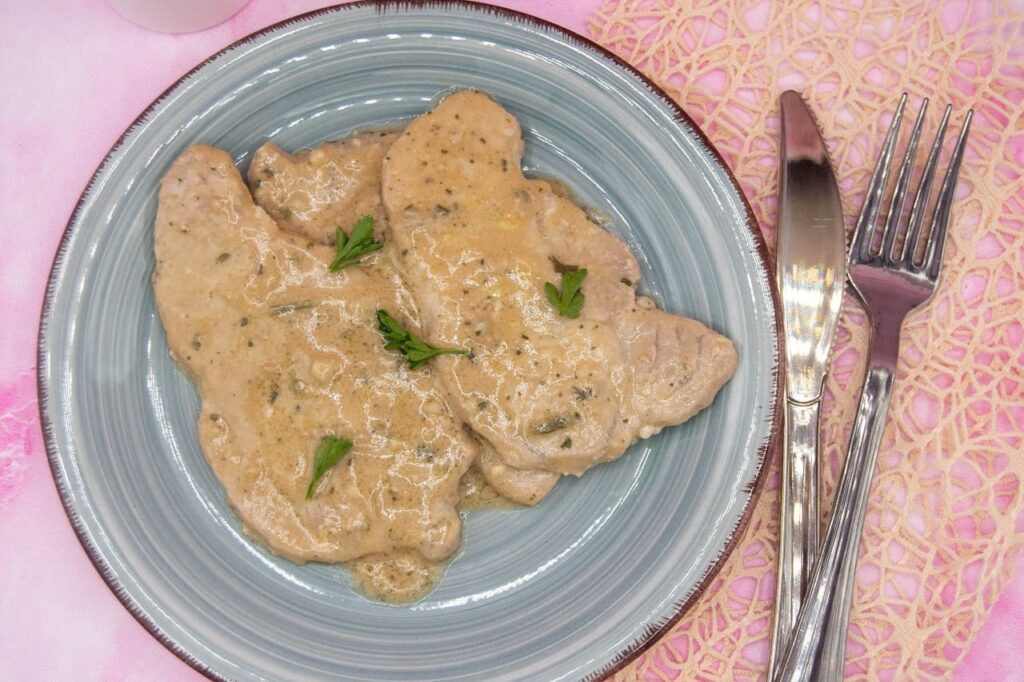 La foto raffigurante le scaloppine al gorgonzola