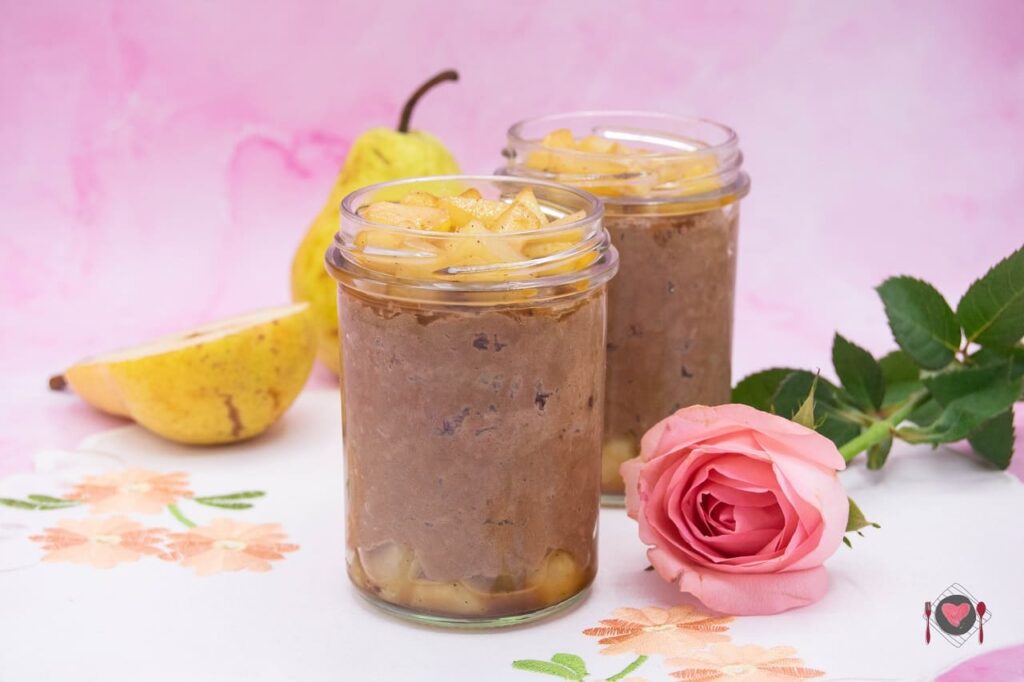 La foto raffigurante la mousse cioccolato e pere