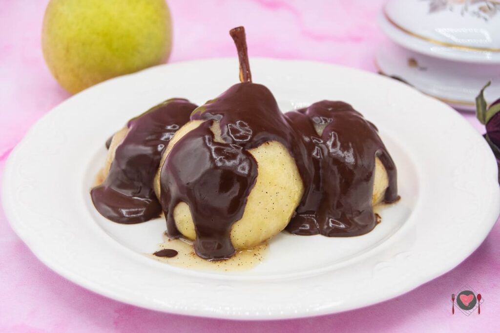 La foto raffigurante le pere al cioccolato