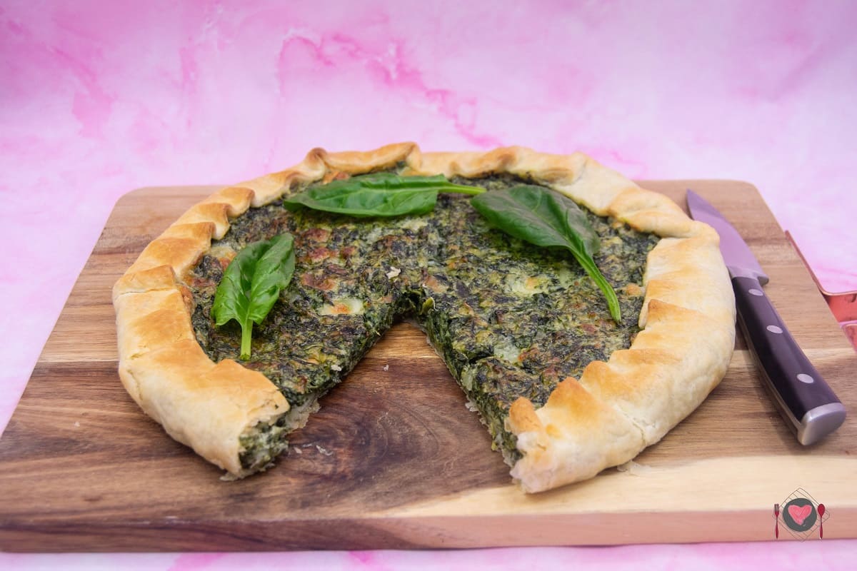 torta salata agli spinaci e mozzarella