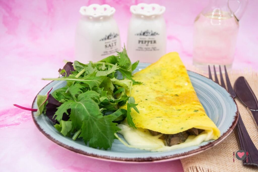 La foto raffigurante l'omelette con funghi
